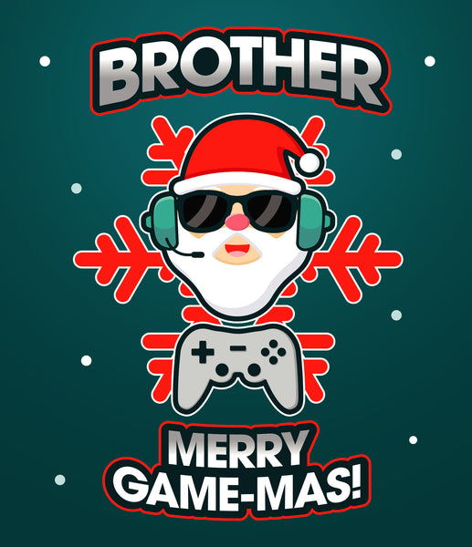 Brother Christmas card - fun gamer
