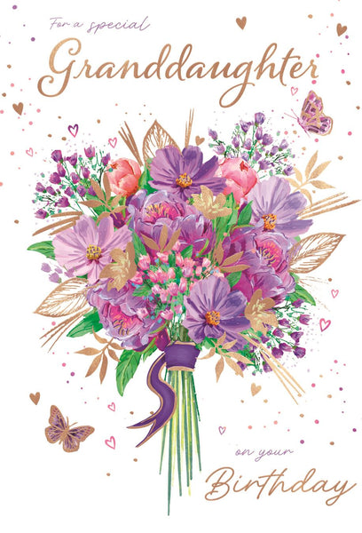 Granddaughter birthday card - birthday flowers