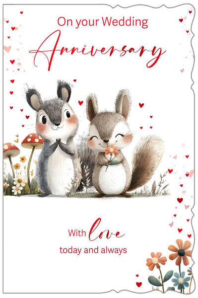 Your anniversary card- cute squirrels
