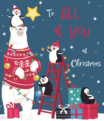 To All of you Christmas card - cute penguins