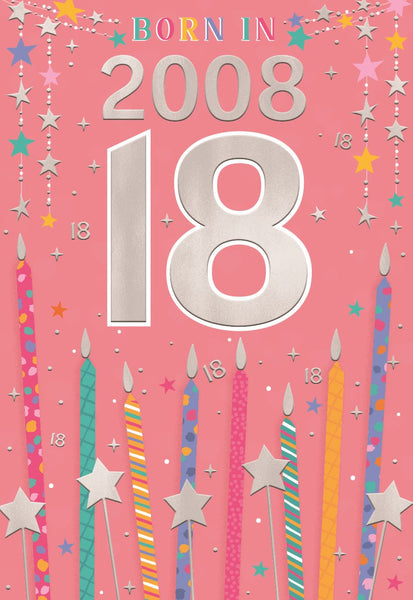 18th birthday card - born in 2008