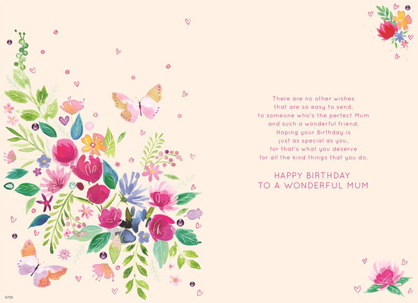 Mum birthday card - pretty flowers