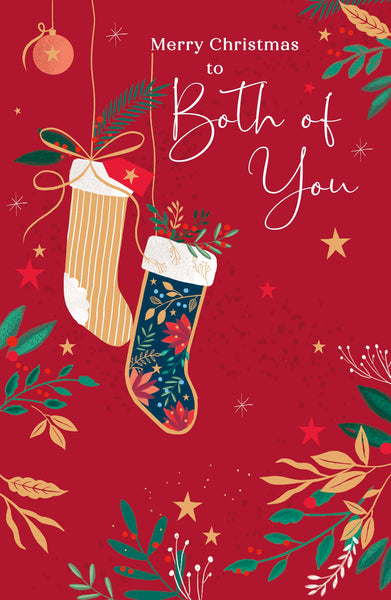 To both of you Christmas card - classic stockings