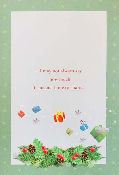 Husband Christmas Card – Sentimental Verse, Large Greeting Card