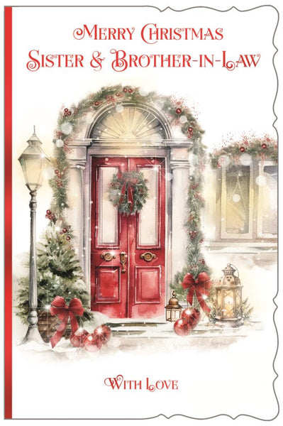 Sister and Brother-in-law Christmas card - festive home