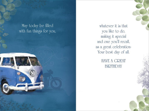 Son 18th birthday card- camper van