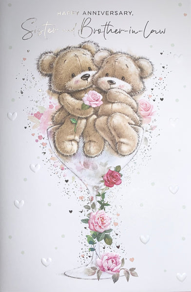 Sister and brother in law wedding anniversary card - cute bears