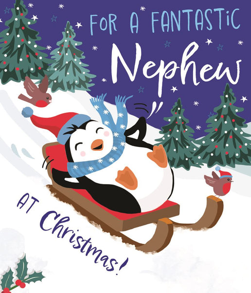 Nephew Christmas card - cute penguin