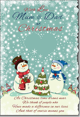 Mum and Dad Christmas card - sentimental verse