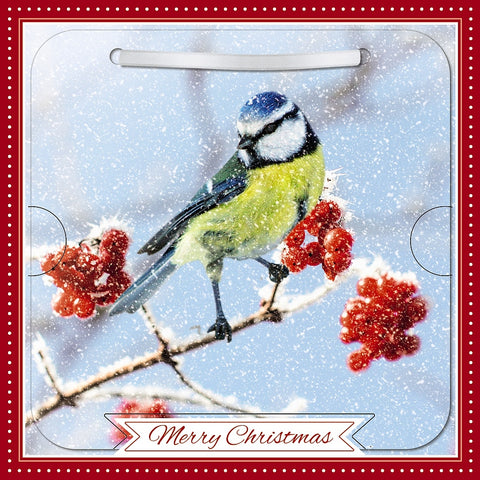 3D General Christmas card - Christmas blue-tit