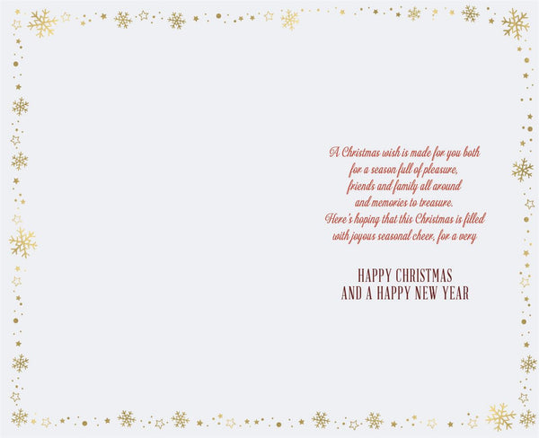 Auntie and Uncle Christmas card - Xmas gifts gingerbread cottage