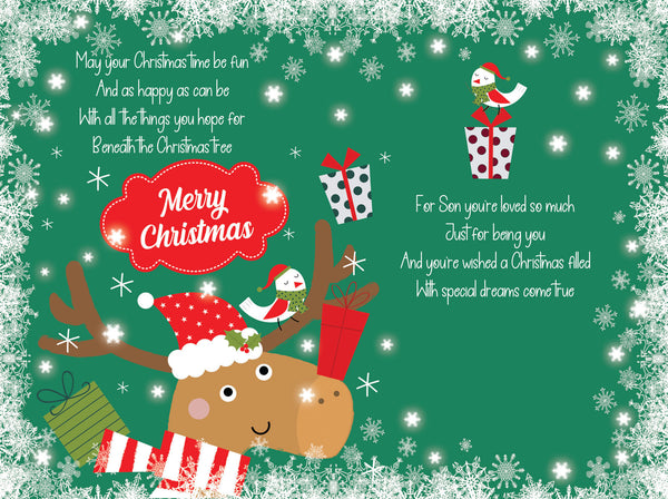 Son Christmas card - sentimental verse