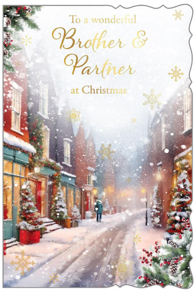 Brother and Partner Christmas card - Festive shops