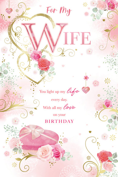 Wife birthday card - flowers
