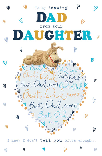 Dad Fathers Day card from your Daughter - Boofle