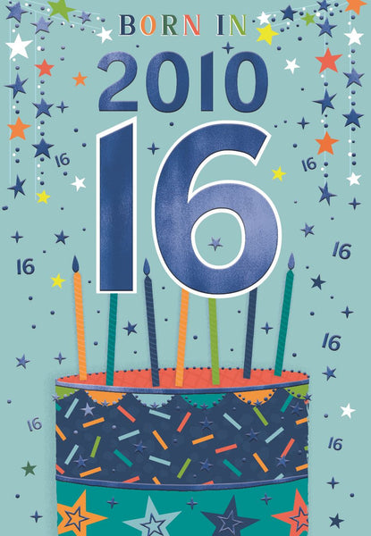 16th birthday card - born in 2010