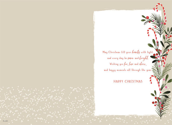 Granddaughter and boyfriend Christmas card- Xmas joy