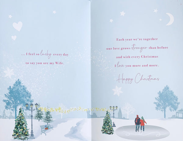 Wife Christmas card- luxury large card