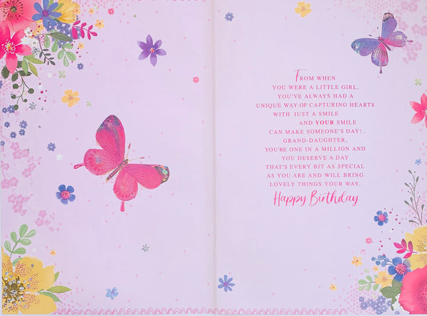 Granddaughter birthday card - sentimental verse