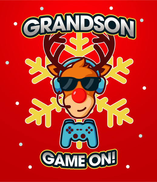 Grandson Christmas card - fun gamer