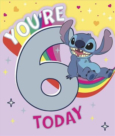 Age 6 birthday card - Lilo and Stitch