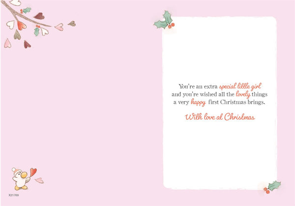 Great-Granddaughter 1st Christmas card - cute bear