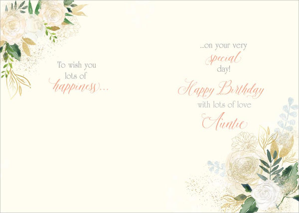 Auntie birthday card- pretty flowers