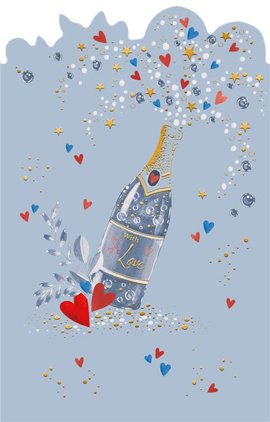 Son and Daughter in law anniversary card - anniversary toast- large card