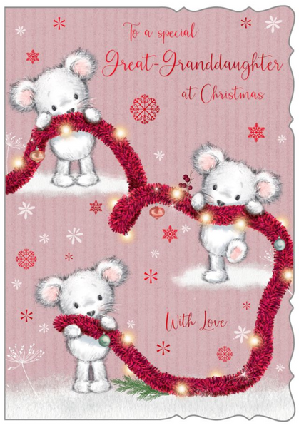 Great-Granddaughter Christmas card - cute mouse