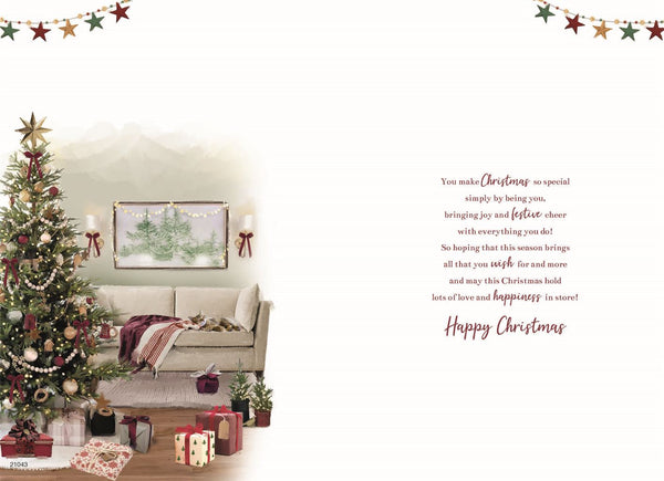 Daughter and Son in law Christmas card- cozy home