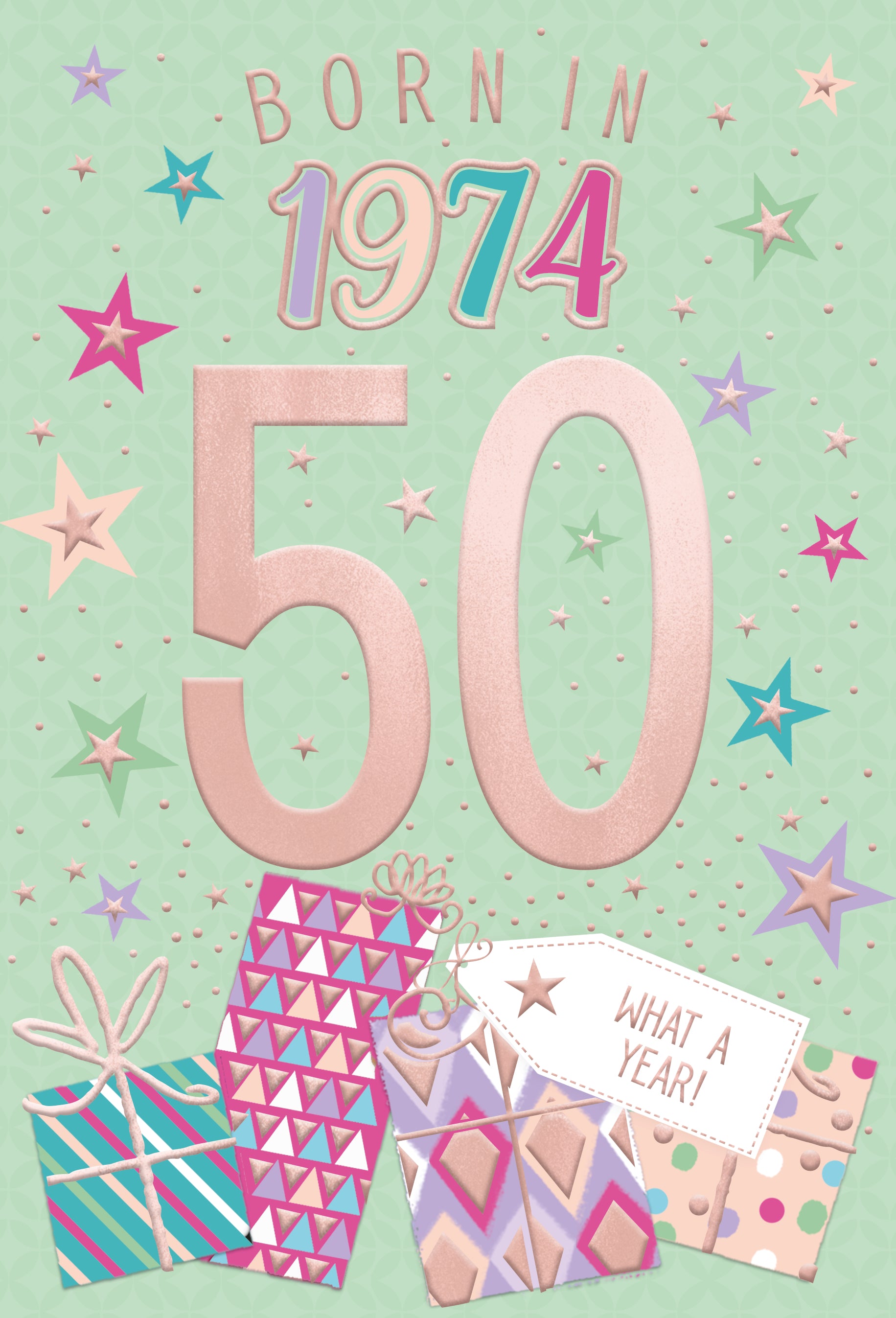 50th birthday card- born in 1974