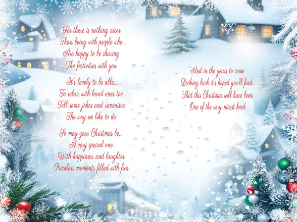 Brother and Sister-in-law Christmas card - sentimental verse