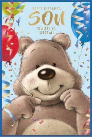 Son birthday card - cute bear