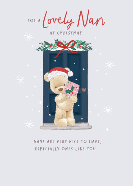 Nan Christmas card - cute Nutmeg bear