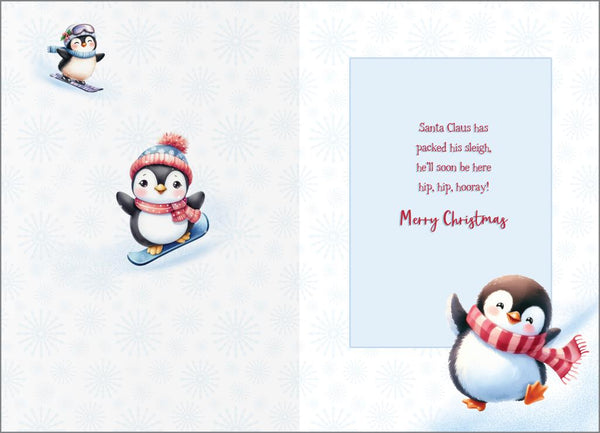 Great-Grandchildren Christmas card - cute penguins