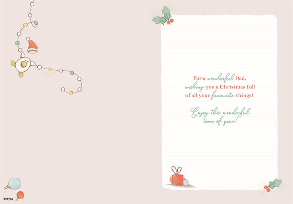 Dad Christmas card- cute bear