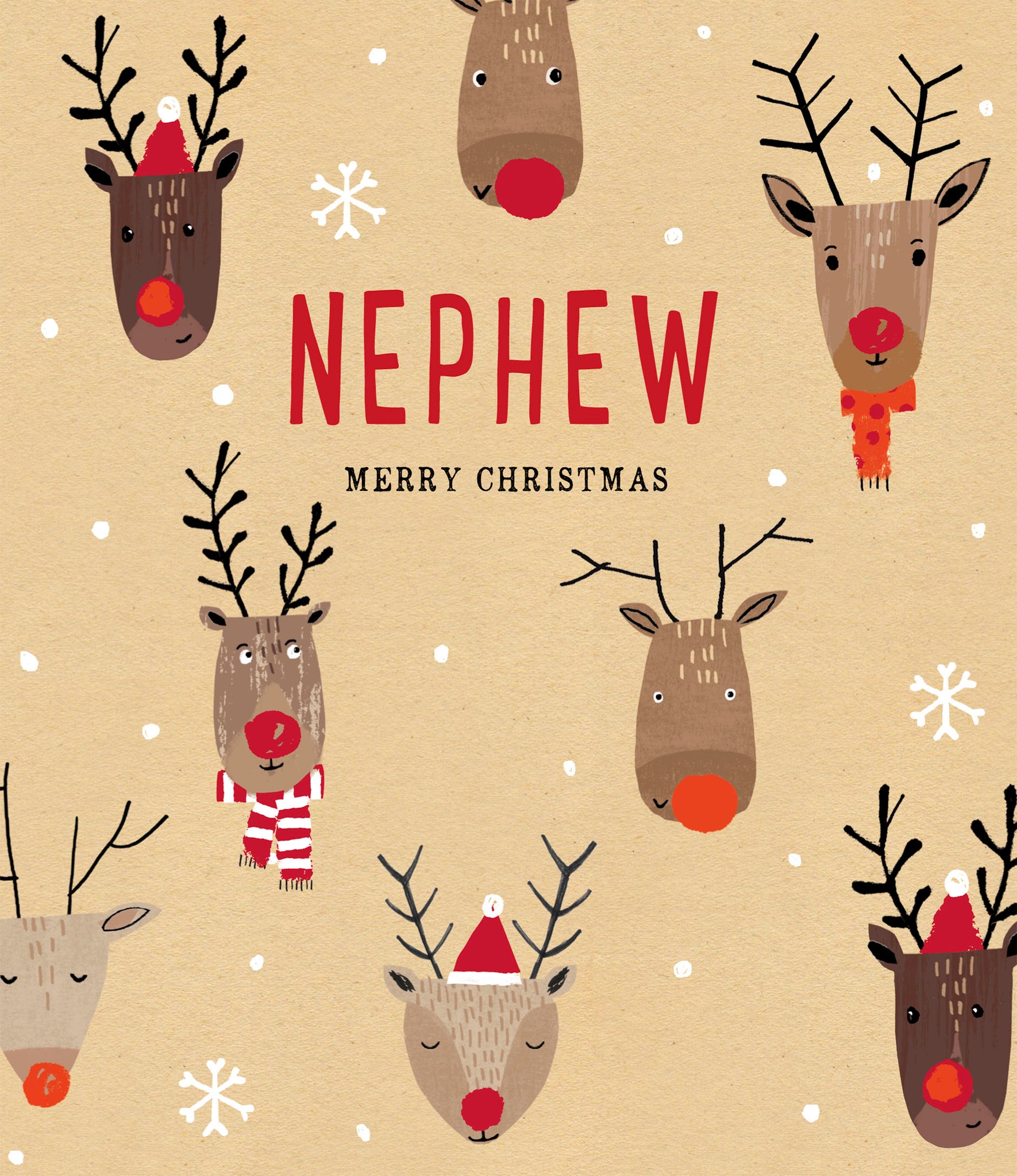 Nephew Christmas card - fun reindeer