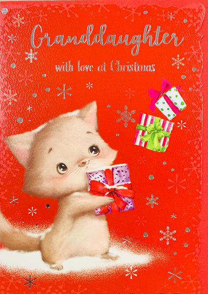 Granddaughter Christmas Card | Cute Kitten Design