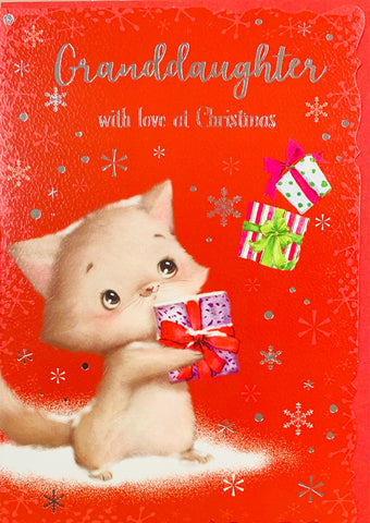Granddaughter Christmas card - cute kitten