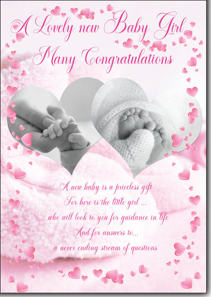 Birth of a baby girl congratulations card- sentimental