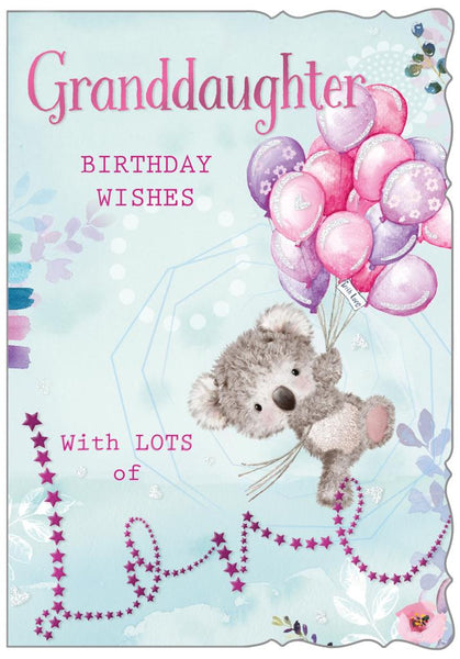 Granddaughter birthday card- cute bear