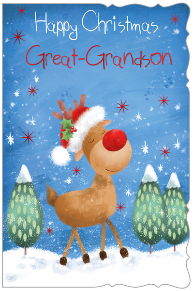 Great Grandson Christmas card - Rudolph