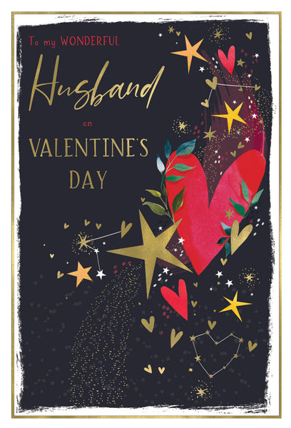 Husband Valentine’s Day card- hearts and stars