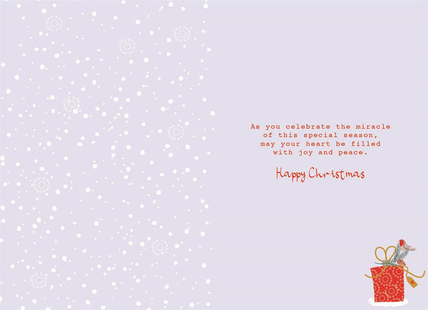 Religious Christmas card - festive church