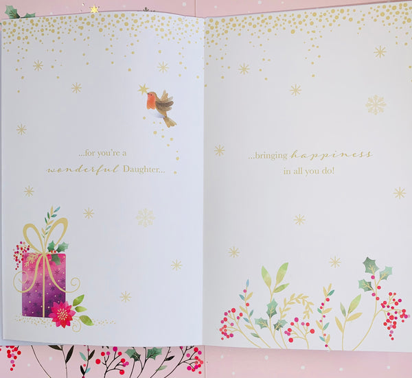 Daughter Christmas card - Large luxury card