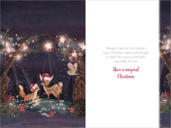 To a special family Christmas card- cute reindeers