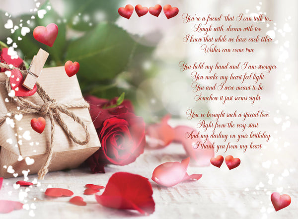 Partner birthday card sentimental verse