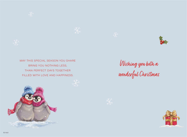 Sister and brother in law Christmas card - cute penguin couple