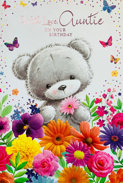Auntie birthday card - cute bear