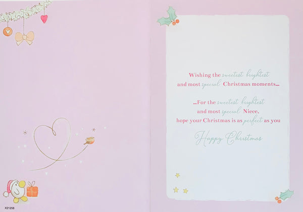 Niece Christmas card - cute bear